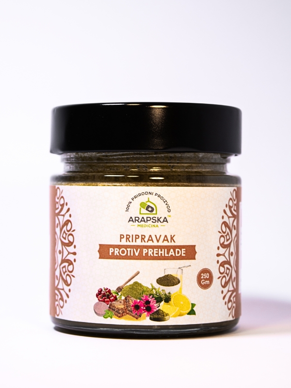 Prirodni pripravak protiv prehlade sadrži Manuka med i biljne ekstrakte koji jačaju imunitet i pomažu kod simptoma prehlade i grlobolje.