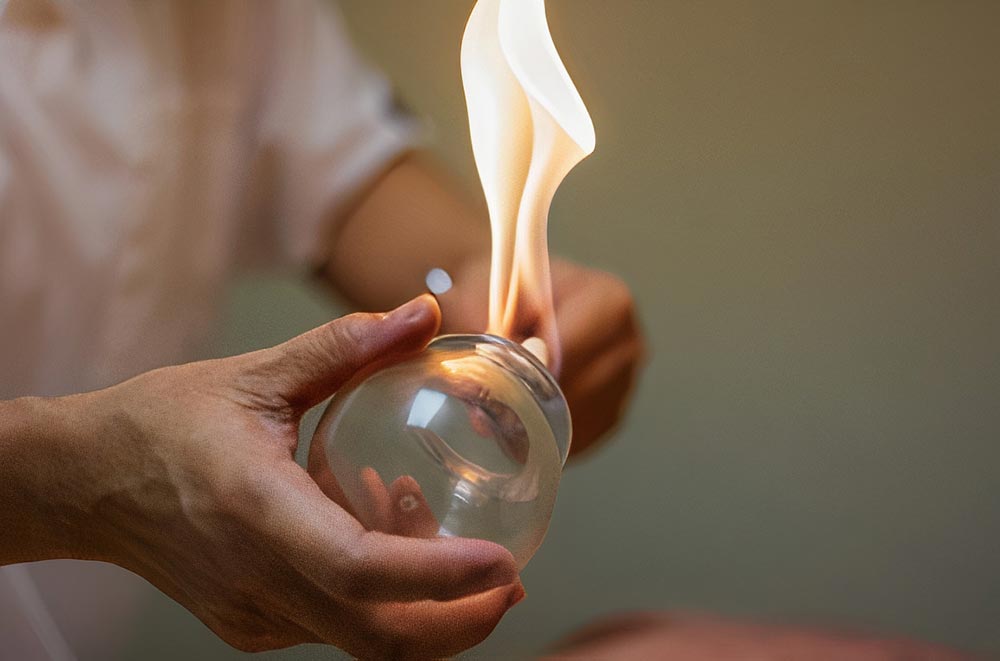 Suhi cupping (vatrom): opuštanje mišića — relaksacija tijela, smanjenje napetosti, mišićna relaksacija, oslobađanje stresa